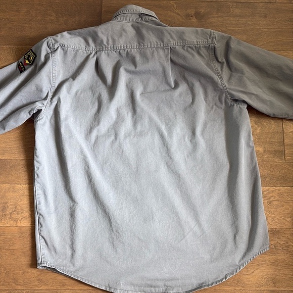 Black Stallion Fire Resistant Long Sleeve Button Down Work Shirt Gray Mens 2XL - Picture 4 of 10